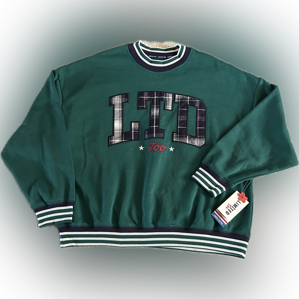 Limited Too Green Crewneck Sweater for Girls